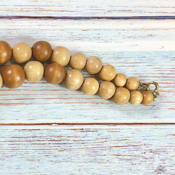 ❌SOLD❌VTG 80s Chunky Wooden Bead Statement Necklace - Picture 7 of 7